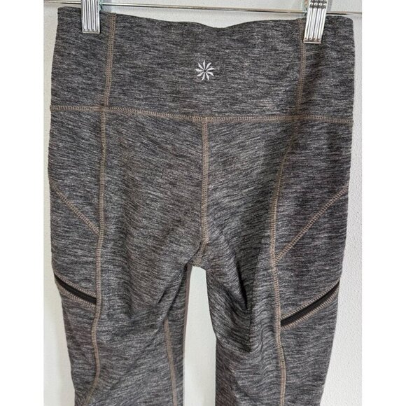 Athleta Womens Dark Heather Gray High Waist Leggings Size XXS Zipper Pockets - Picture 6 of 10
